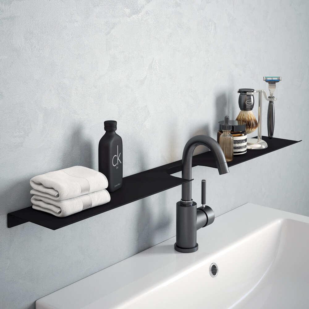 Полка металл. под смеситель 800х30 черный 23375 Полка металл. под смеситель 800х30 черный 23375