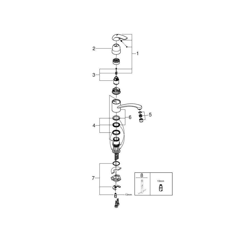 Фото 4 Смеситель для мойки 32750000 GROHE Euroeco 15343 Фото 4 Смеситель для мойки 32750000 GROHE Euroeco 15343