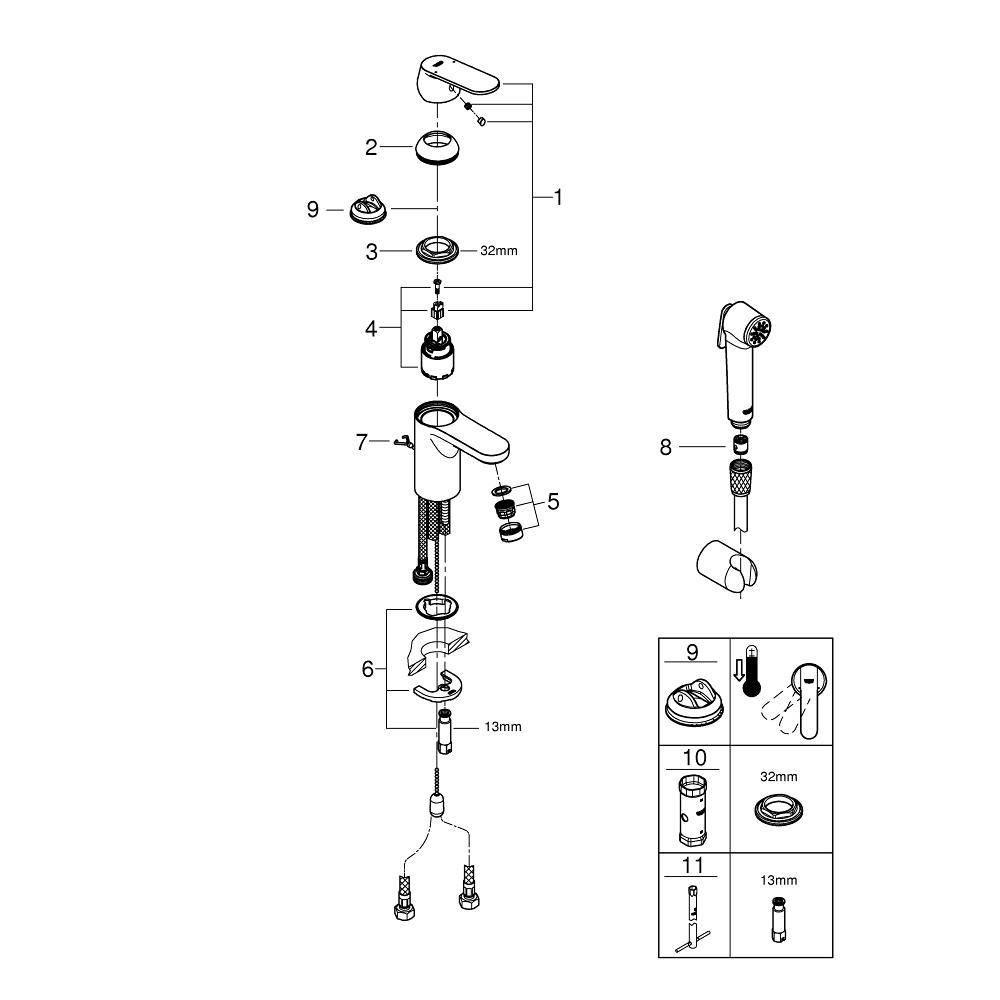 Фото 2 Смеситель 23125000 GROHE Eurosmart Cosmopolitan с гигиеническим душем 15475 Фото 2 Смеситель 23125000 GROHE Eurosmart Cosmopolitan с гигиеническим душем 15475
