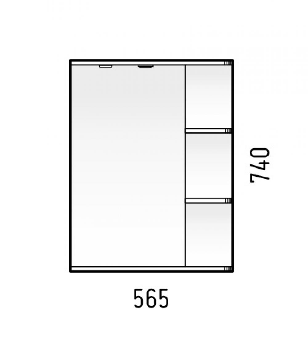 Фото 2 Зеркало-шкаф "Сатурн" 55С правый Фото 2 Зеркало-шкаф "Сатурн" 55С правый