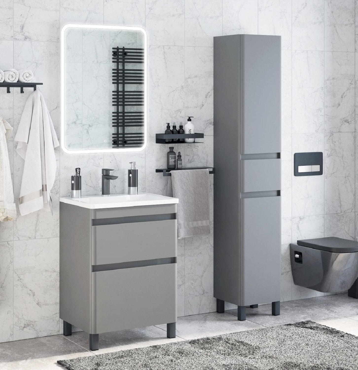 Алабама 60 Графит (комплект напольный)